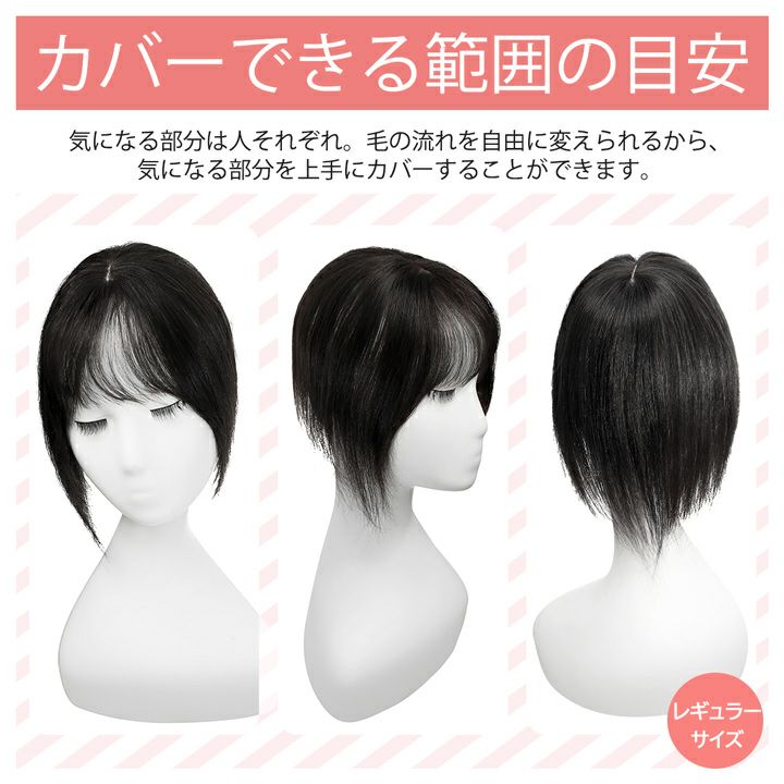 人毛100％ ヘアピース つむじウィッグ R