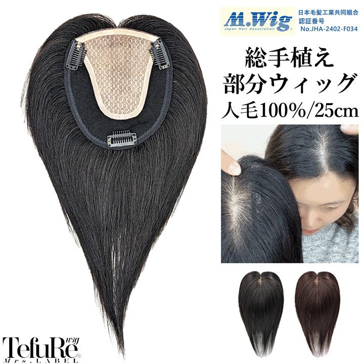 総手植え 人毛100％ ヘアピース 11×14cm
